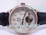 Copy Patek Philippe Grand Complications White Dial Black Leather Strap Watch